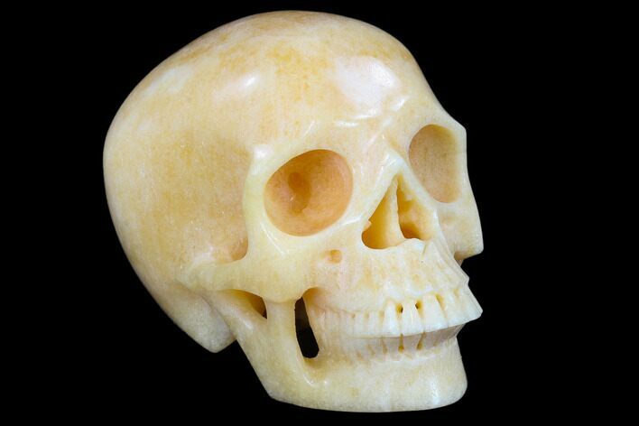 Realistic, Polished Yellow Aventurine Skull #116717